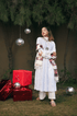 Chikankari Hand embroidery Anarkali Dress in Cotton White